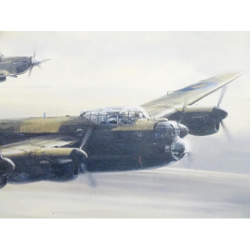 19 - After Robert Taylor, Signed limited edition print, Memorial Flight - The Spitfire, Hurricane and Lan... 