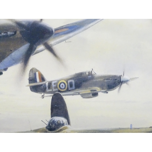 19 - After Robert Taylor, Signed limited edition print, Memorial Flight - The Spitfire, Hurricane and Lan... 