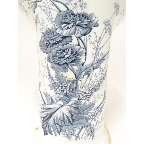 234 - A Victorian blue and white toilet with floral decoration, titled The Puritas Washdown Closet No. 167... 