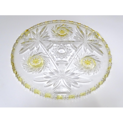 239 - Three mid to late 20thC Walther Glass cake plates, one boxed with pamphlet, the largest approx 11 1/... 