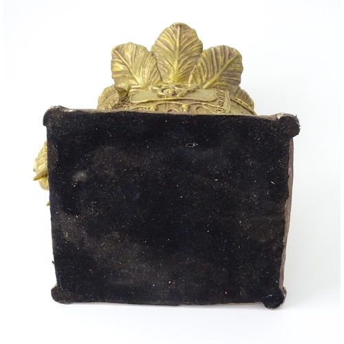 288 - A cast candle stand formed as an elephant and howdah, with gilded finish, approx 8