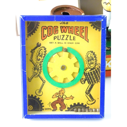 189 - Toys: a boxed Cameo Collections Whitbread brewery vehicle model set , together with a cog wheel puzz... 