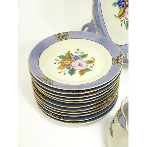 248 - A quantity of Noritake tea wares with floral decoration and lustre borders to include cups, saucers,... 