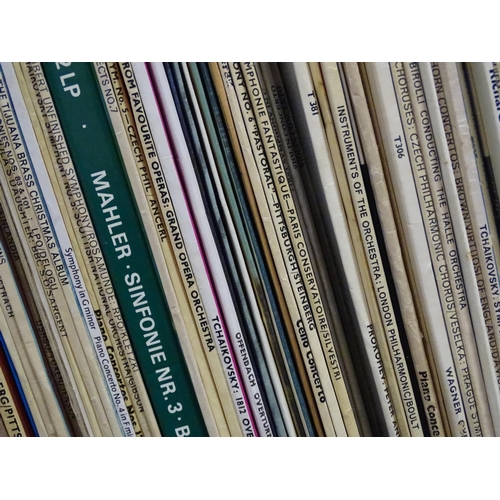 264 - A large quantity of mid to late 20thC vinyl 33rpm LPs / records and EPs / 45rpm singles , genres to ... 