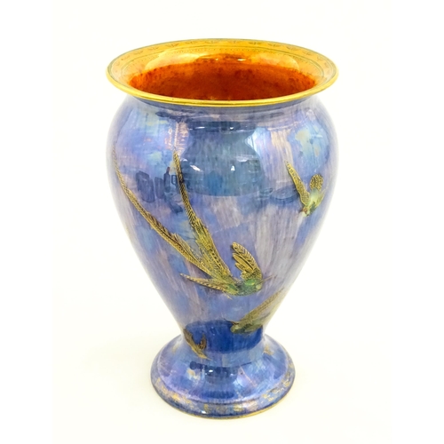 130 - A Wedgwood Fairyland lustre vase decorated in the Hummingbirds pattern, designed by Daisy Makeig-Jon... 