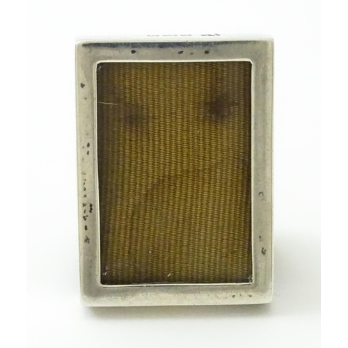 391 - A miniature easel back photograph frame with silver surround hallmarked Birmingham 1917, maker Lawre... 