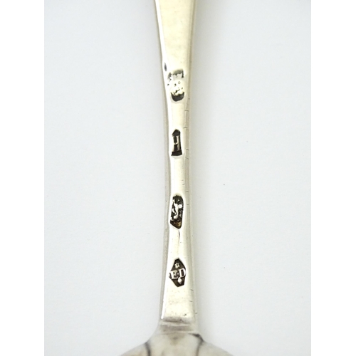 393 - A George II silver spoon with rat tail bowl, hallmarked London 1723, maker Edward Dymond. Approx. 8