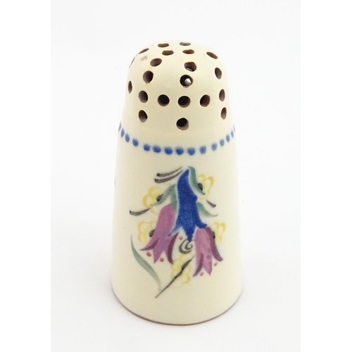 174 - A Carter Stabler & Adams sugar shaker decorated with bluebell flower. Marked under. Approx. 4 3/4