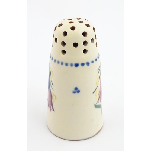 174 - A Carter Stabler & Adams sugar shaker decorated with bluebell flower. Marked under. Approx. 4 3/4