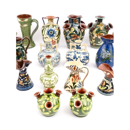 251 - A quantity of assorted Devon ceramics to include Allervale Pottery vases and jugs decorated with flo... 