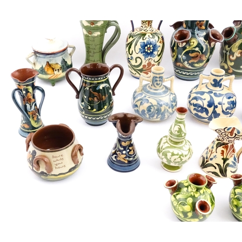 251 - A quantity of assorted Devon ceramics to include Allervale Pottery vases and jugs decorated with flo... 