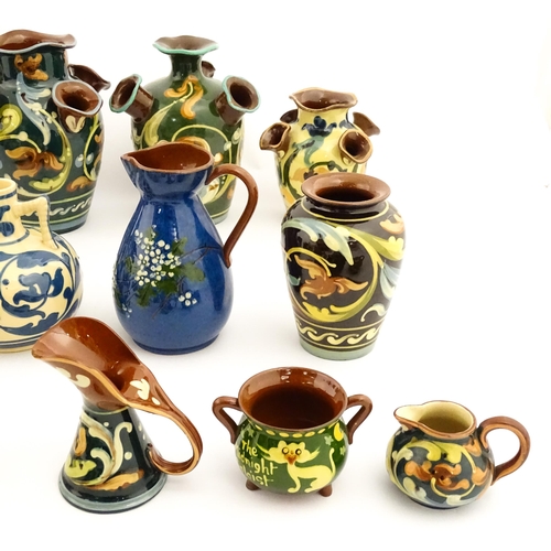 251 - A quantity of assorted Devon ceramics to include Allervale Pottery vases and jugs decorated with flo... 