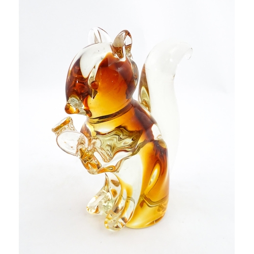 270 - A Murano style glass model of a red squirrel. Approx. 7