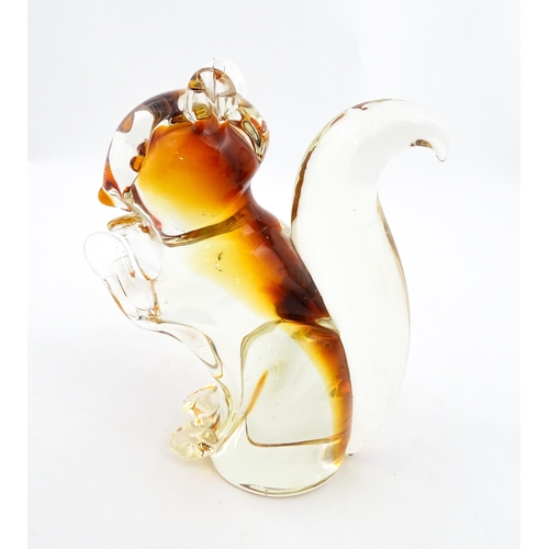 270 - A Murano style glass model of a red squirrel. Approx. 7