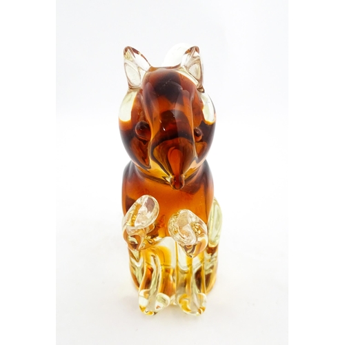 270 - A Murano style glass model of a red squirrel. Approx. 7