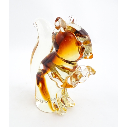 270 - A Murano style glass model of a red squirrel. Approx. 7