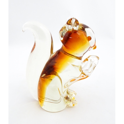 270 - A Murano style glass model of a red squirrel. Approx. 7