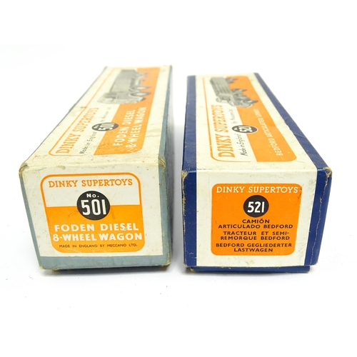 1164 - Toys: Two Dinky Supertoys die cast scale model vehicles comprising Foden Diesel 8-Wheel Wagon, model... 