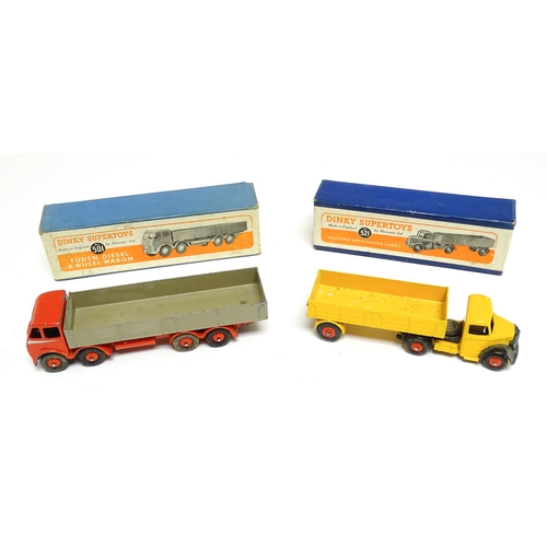 1164 - Toys: Two Dinky Supertoys die cast scale model vehicles comprising Foden Diesel 8-Wheel Wagon, model... 