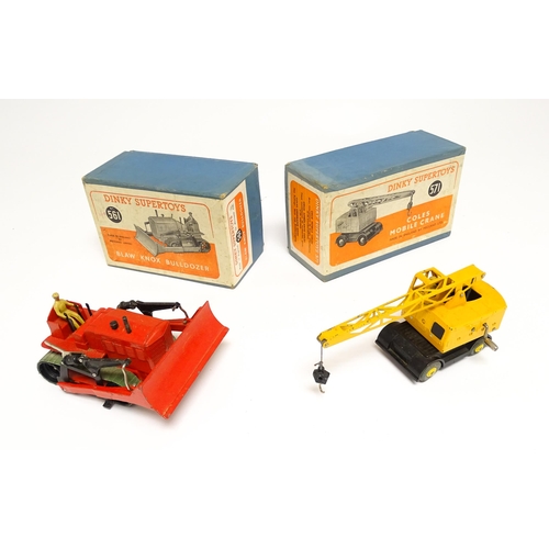 1165 - Toys: Two Dinky Supertoys die cast scale model vehicles comprising Coles Mobile Crane model no. 571,... 