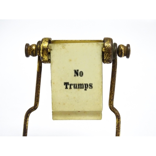 1168 - An Art Deco gilt metal trump card / suit indicator marker. Approx. 3