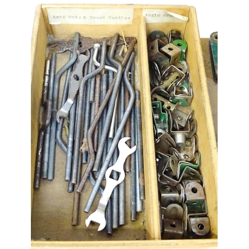 1181 - Toys: A quantity of assorted Meccano parts to include flat plates, girders, wheels, and tools. Withi... 