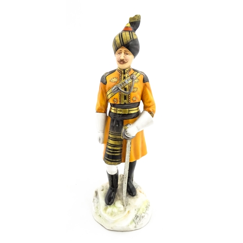 147A - A Michael Sutty porcelain military figure Skinners Horse, modelled as an officer from the Indian Arm... 