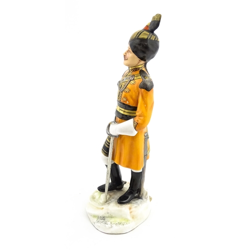 147A - A Michael Sutty porcelain military figure Skinners Horse, modelled as an officer from the Indian Arm... 