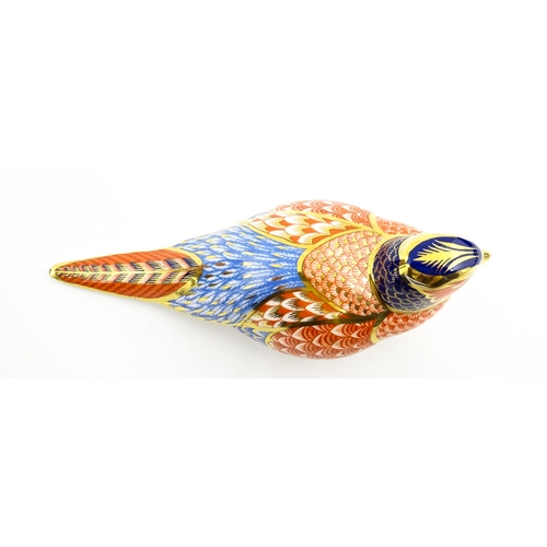 148 - A Royal Crown Derby paperweight modelled as a pheasant. Marked under, with gold stopper. Boxed. Appr... 