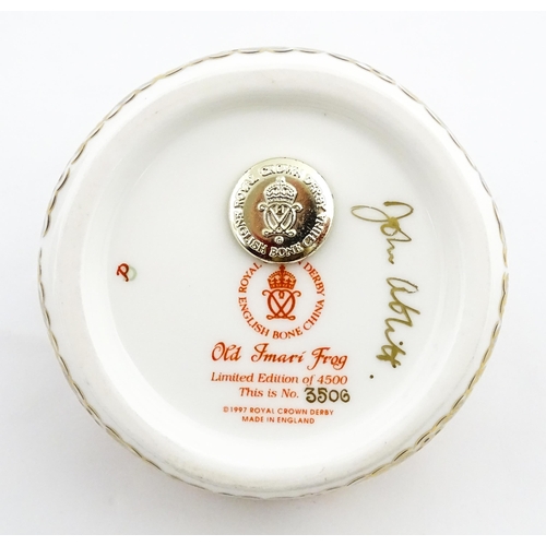 150 - A Royal Crown Derby limited edition paperweight modelled as an Old Imari Frog, designed by John Abli... 