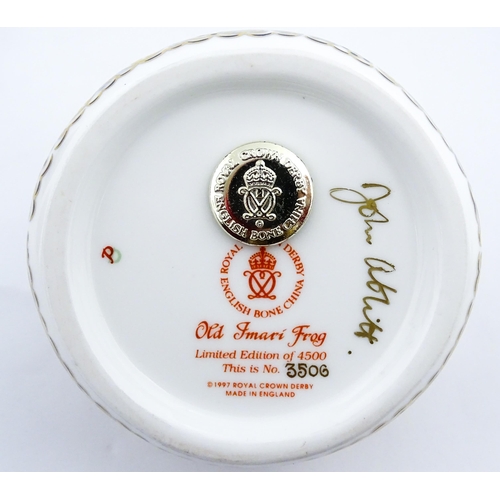 150 - A Royal Crown Derby limited edition paperweight modelled as an Old Imari Frog, designed by John Abli... 