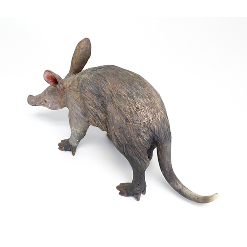 178 - A Sallie Wakley (b. 1967) studio pottery model of an aardvark. Signed and dated 2012 to reverse. App... 