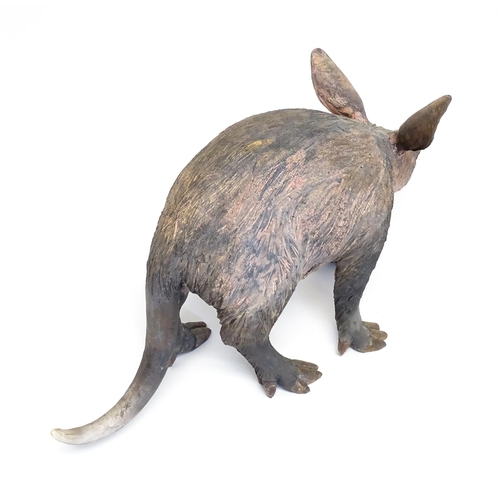 178 - A Sallie Wakley (b. 1967) studio pottery model of an aardvark. Signed and dated 2012 to reverse. App... 