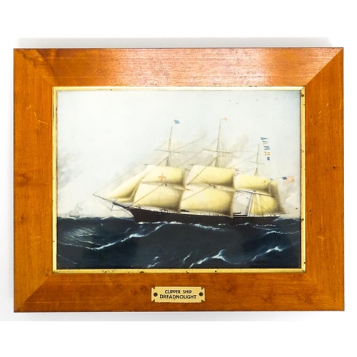 189 - Four Wedgwood plaques depicting the clipper ships Golden West, Sea Witch, Great Republic, and Dreadn... 