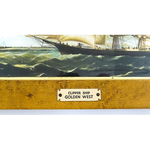 189 - Four Wedgwood plaques depicting the clipper ships Golden West, Sea Witch, Great Republic, and Dreadn... 