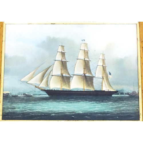 189 - Four Wedgwood plaques depicting the clipper ships Golden West, Sea Witch, Great Republic, and Dreadn... 