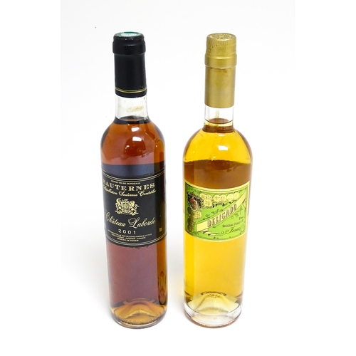 1153 - A 500ml bottle of Jerez Delicado fino sherry, together with a 500ml bottle of Chateau Laborde 2001 S... 