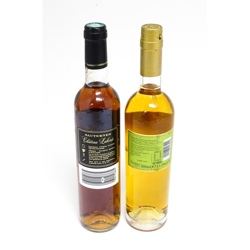 1153 - A 500ml bottle of Jerez Delicado fino sherry, together with a 500ml bottle of Chateau Laborde 2001 S... 