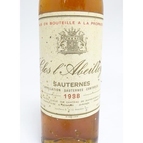 1159 - A 37.5cl bottle of Clos l'Abeilley sauternes 1988, together with a further six assorted bottles of w... 