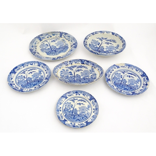 64 - A quantity of Davenport dinner wares in the Bamboo and Peony pattern to include plates and serving d... 