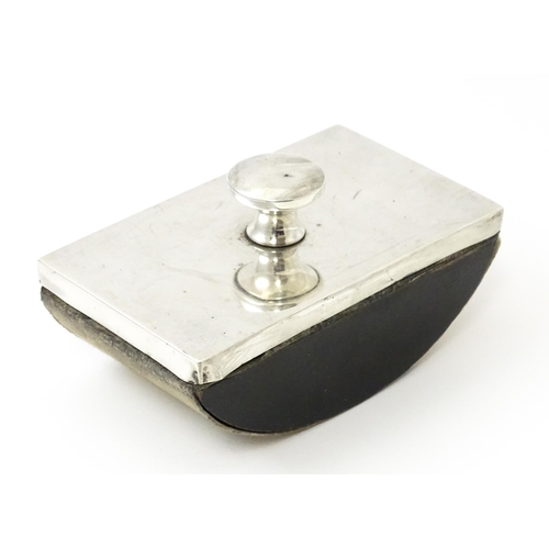 403 - A silver mounted desk blotter, hallmarked Birmingham 1933, maker Sanders & Mackenzie. Approx. 4 1/4