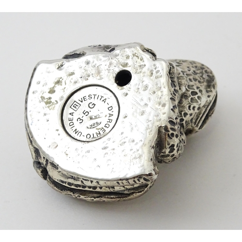 416 - A silver model of a toad. Approx. 1