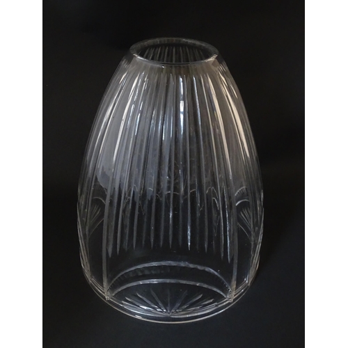 273 - A clear cut glass light shade with facet detail. Approx. 10