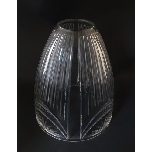 273 - A clear cut glass light shade with facet detail. Approx. 10