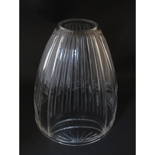 273 - A clear cut glass light shade with facet detail. Approx. 10