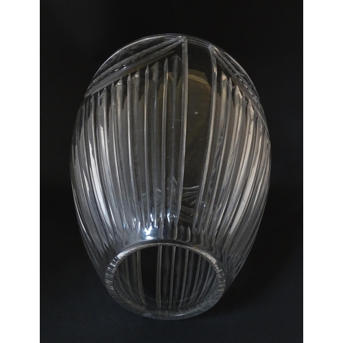 273 - A clear cut glass light shade with facet detail. Approx. 10