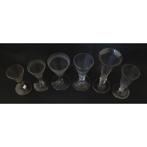 295 - A quantity of 19thC and later pedestal glasses of conical form. Largest approx. 6 3/4