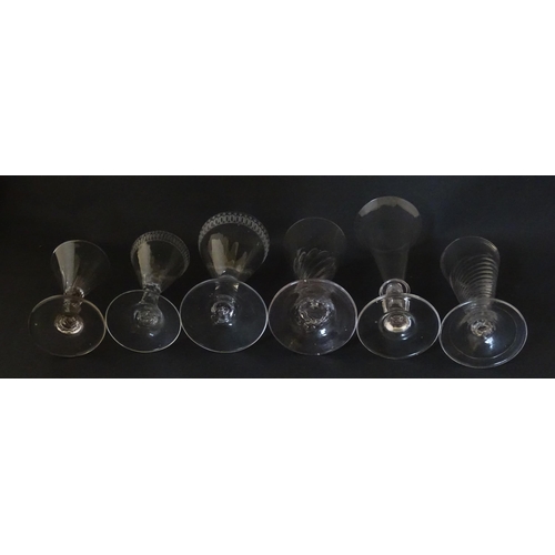 295 - A quantity of 19thC and later pedestal glasses of conical form. Largest approx. 6 3/4