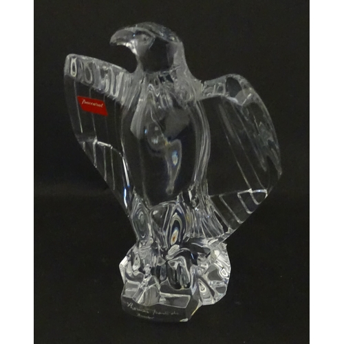 328 - A boxed Baccarat glass / crystal model of an eagle. Signed under. Approx. 7