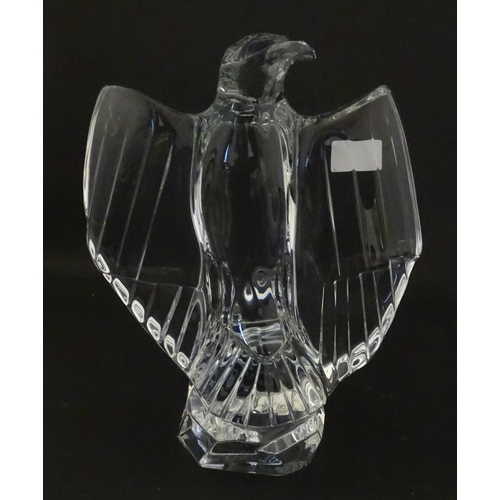 328 - A boxed Baccarat glass / crystal model of an eagle. Signed under. Approx. 7